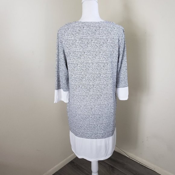 See U Soon Striped Split Neck Tunic Dress Large - Picture 6 of 11